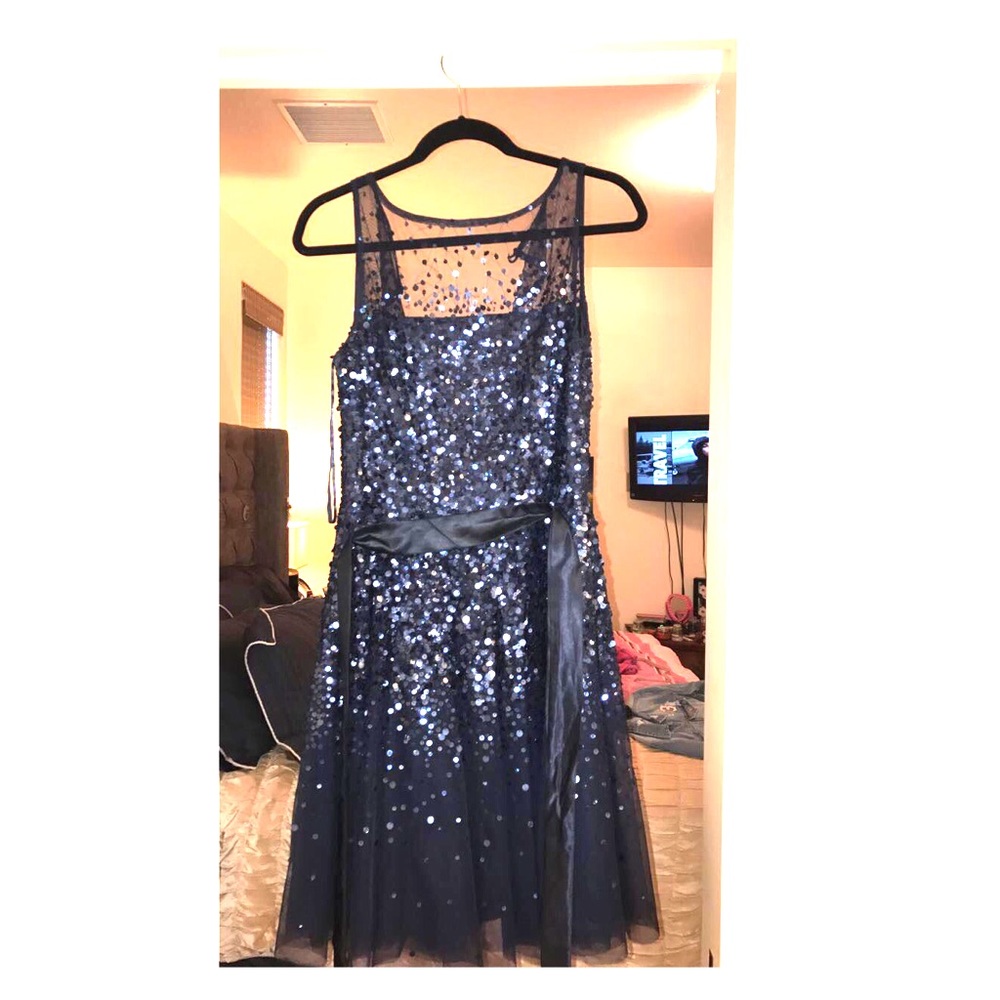 vintage blue sparkly dress